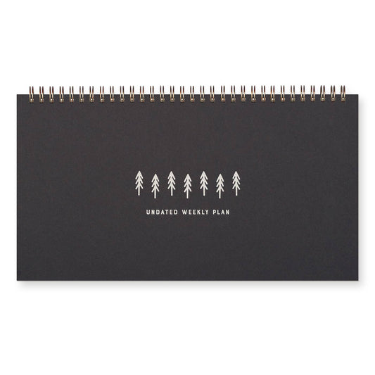 Treeline Weekly Planner: Peppercorn Cover | White Ink