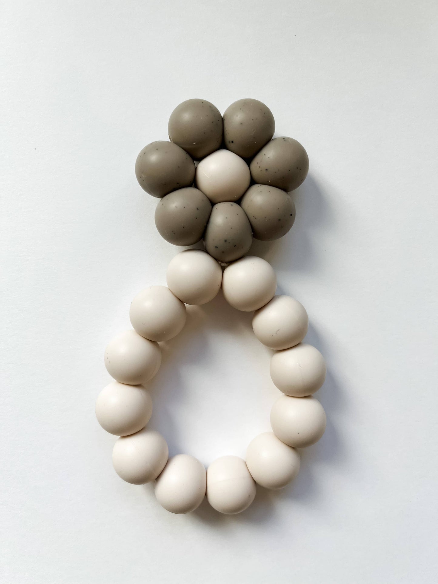 Silicone Flower Teether - Speckled Taupe