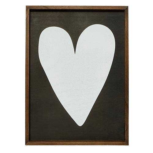 Wood Sign - White Heart