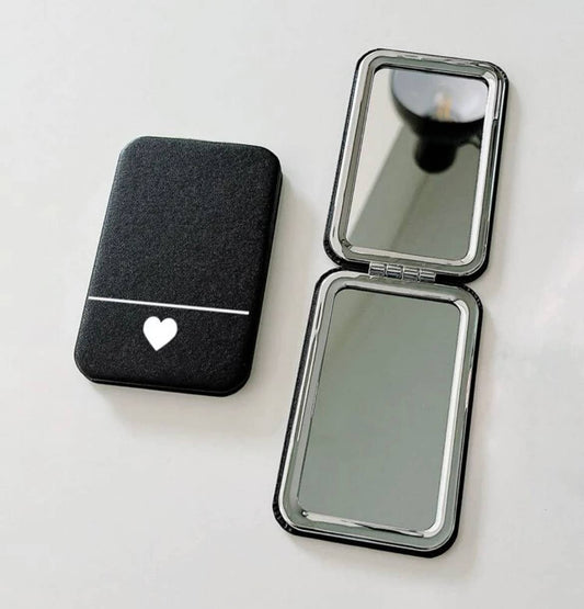 Compact Mirror - Black Heart