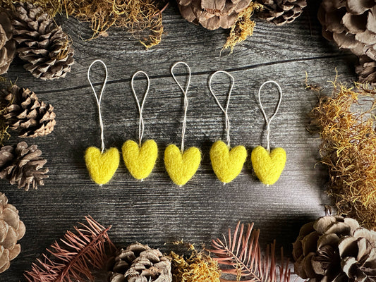 Felted Wool Mini Heart Ornament