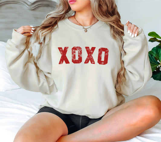 Valentine's Sweatshirt - XOXO Sweatshirt - Valentine's Shirt: M - Unisex / Heather Gray