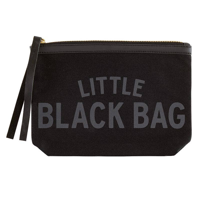 Santa Barbara Black Canvas Pouch-Little Black Bag