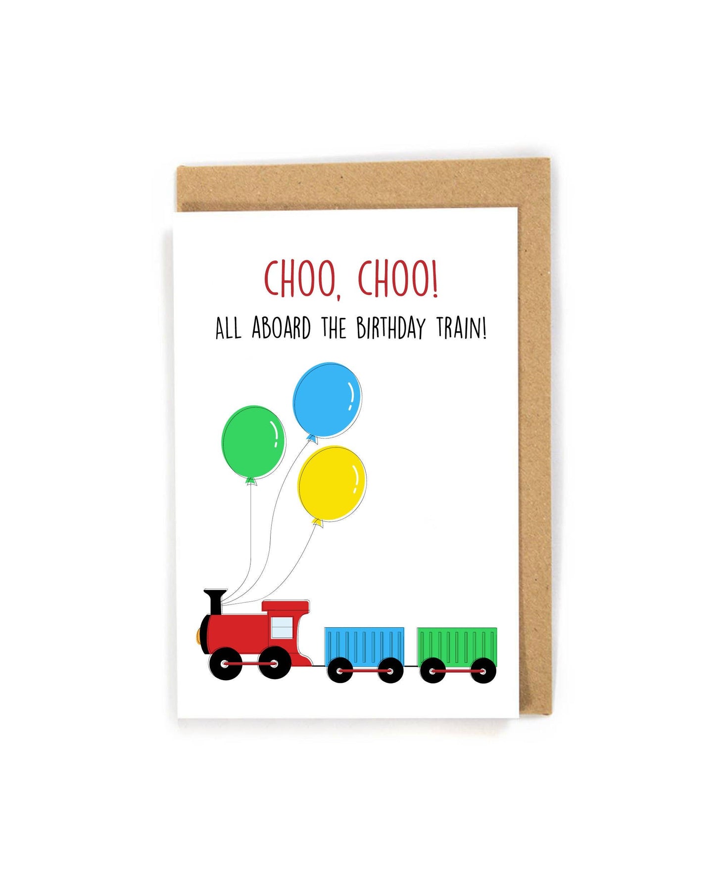 Cute train birthday card for kid