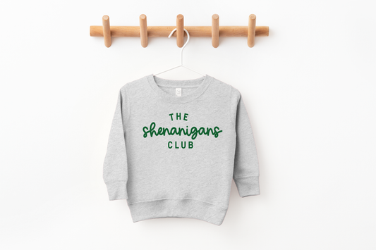 The Shenanigans Club Sweatshirt - St. Patrick's Day Kids: 2T / Grey