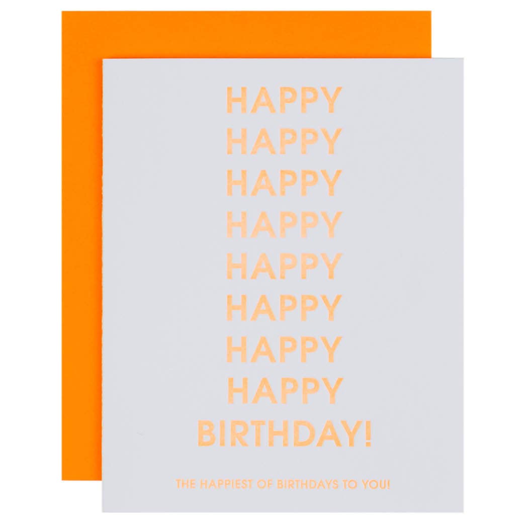 Chez Gangé The Happiest of Birthdays to you! Letterpress Card