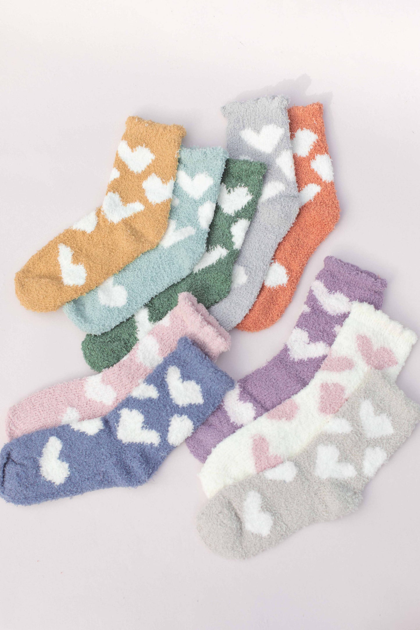 Valentine's Heart Socks Fuzzy Socks: Blue