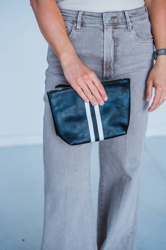 Black Stripe Riley Luxe Vegan Bag + Pouch