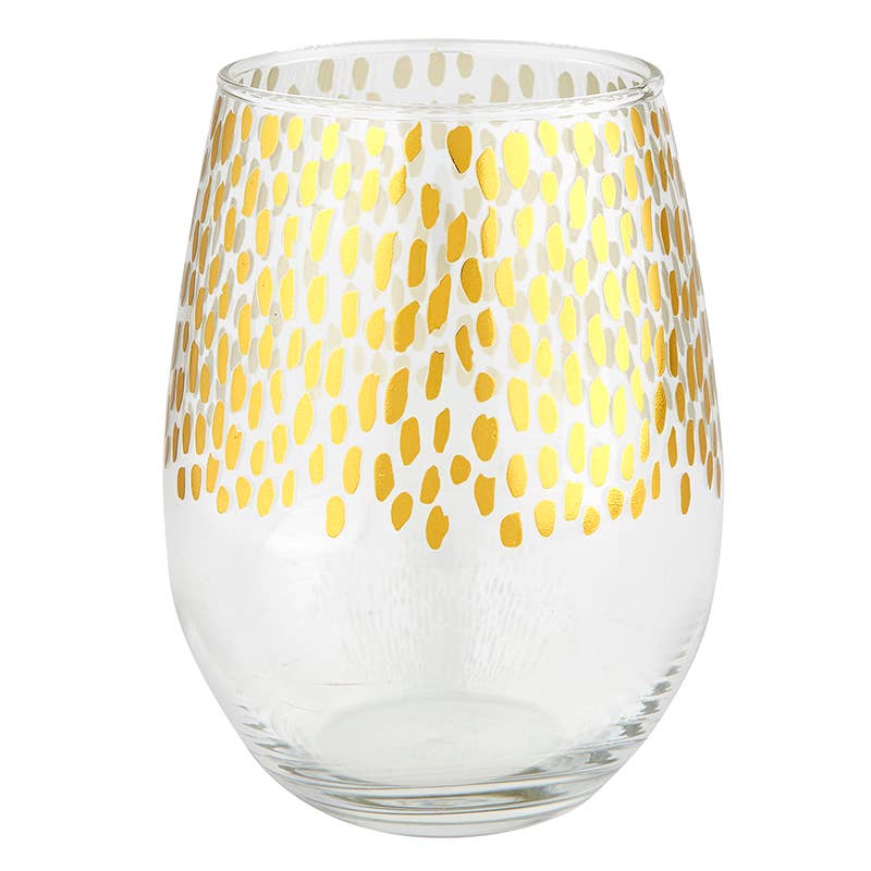 Gold + Clear Stemless Glass