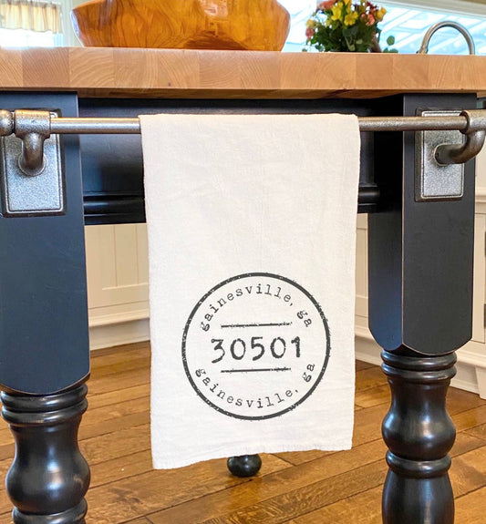 Postmark Stamp City/State/Zip  - Custom Cotton Tea Towel