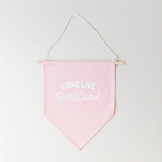 Long Live Girlhood Canvas Pennant: 12.5 x 16.5"