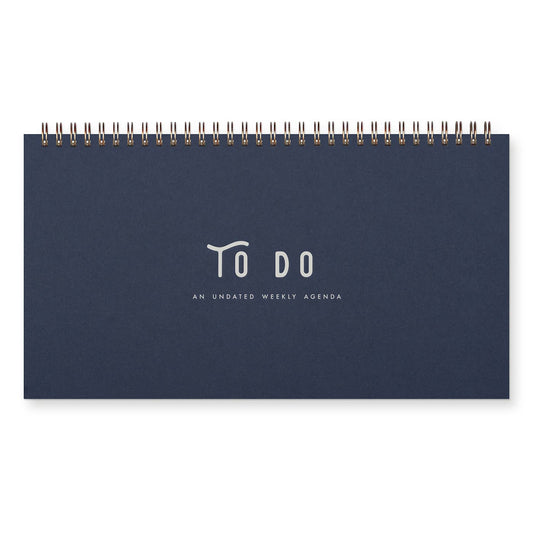 To Do Simple Undated Weekly Planner: Deep Blue Cover | White Ink