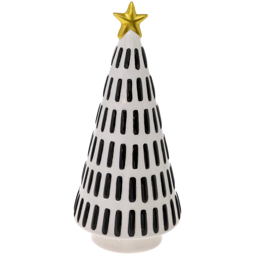 Large Abstract Black & White Christmas Tree