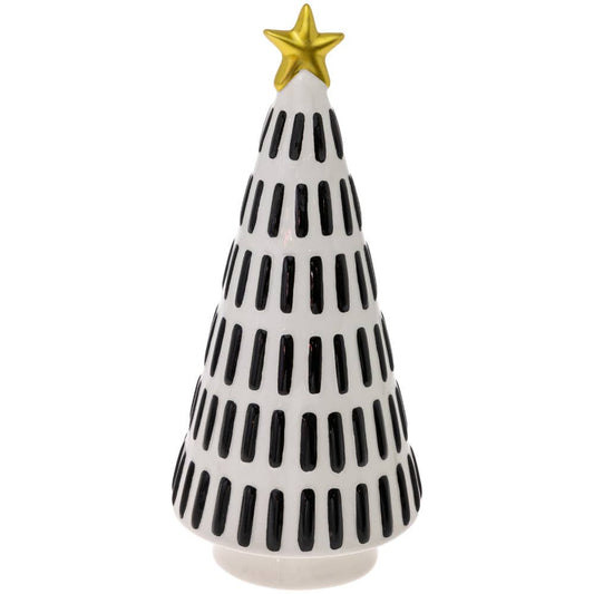 Large Abstract Black & White Christmas Tree