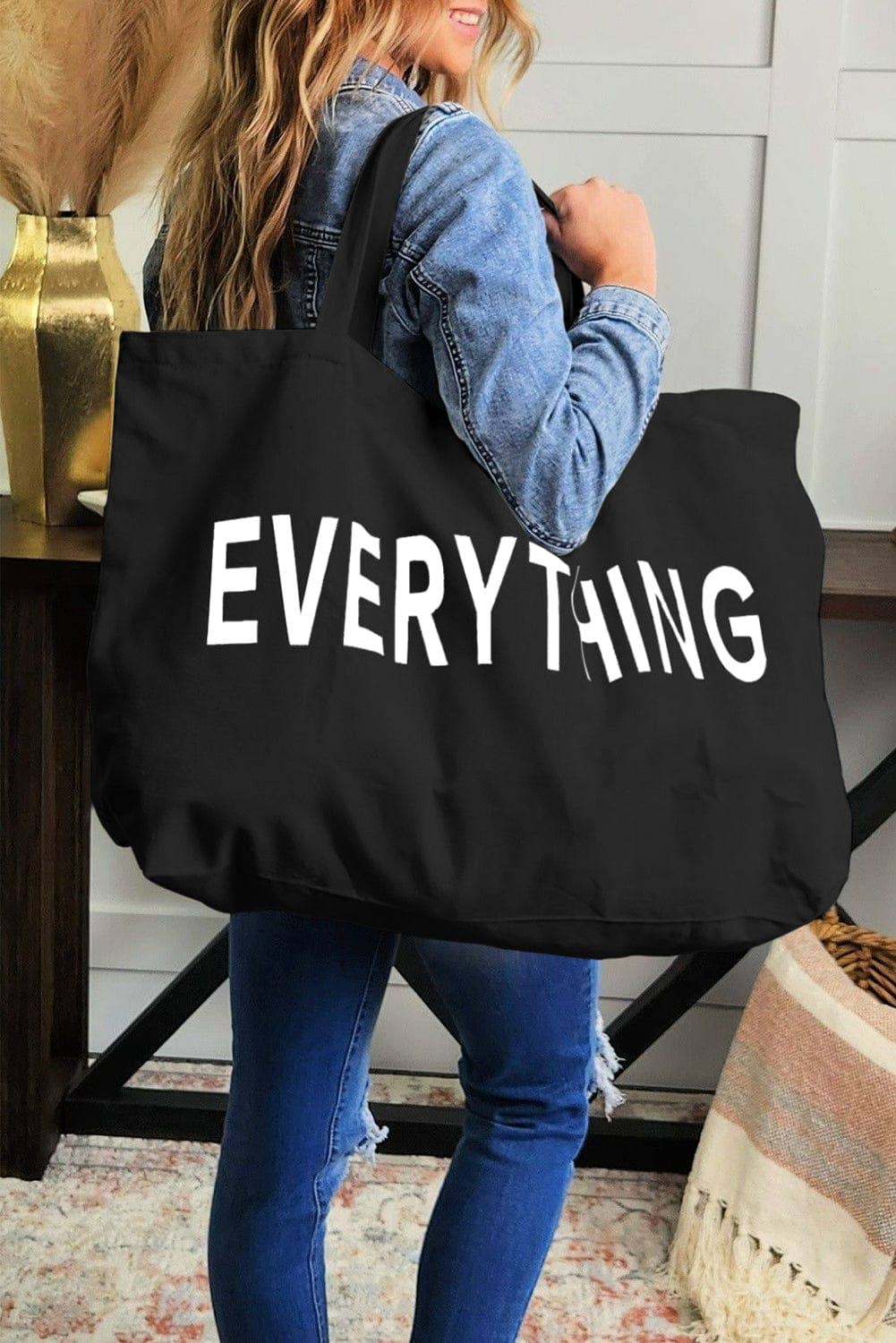Everything Large Canvas Tote Bag