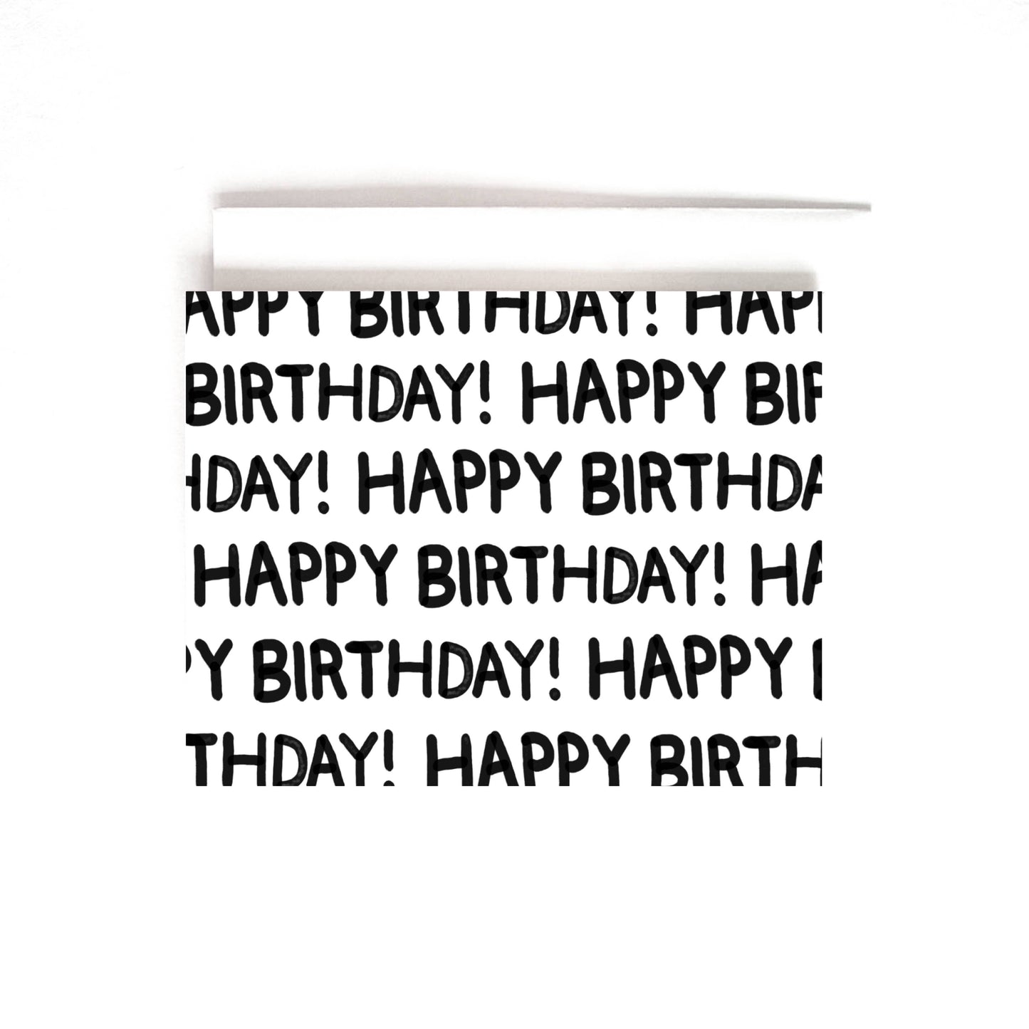 Black and White happy birthday Lettered Card