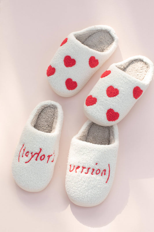 Taylor's Valentine's Heart Slippers Sandals Slides: Large / Taylor's Version