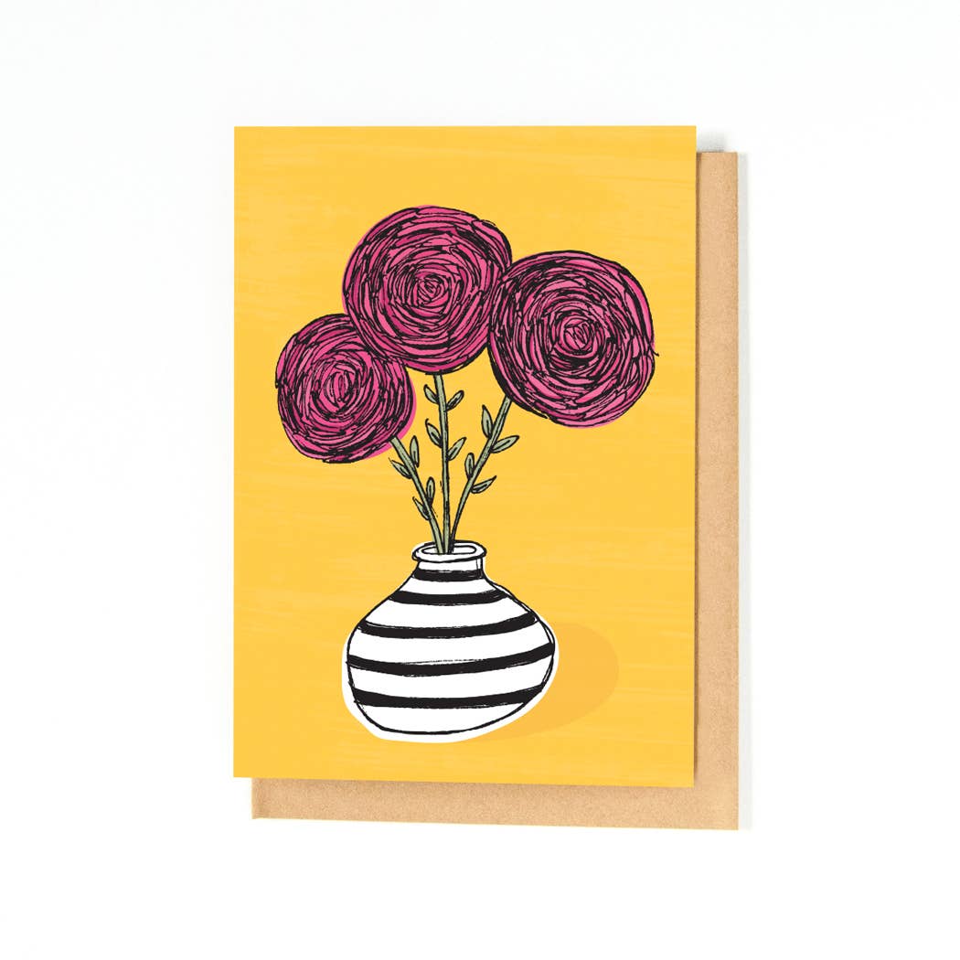 Katie Vaz Design Ranunculus Vase Card