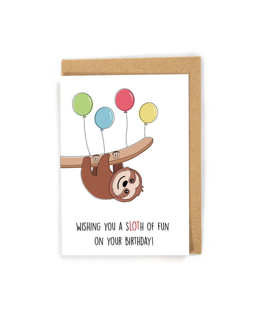 Sloth Birthday Card