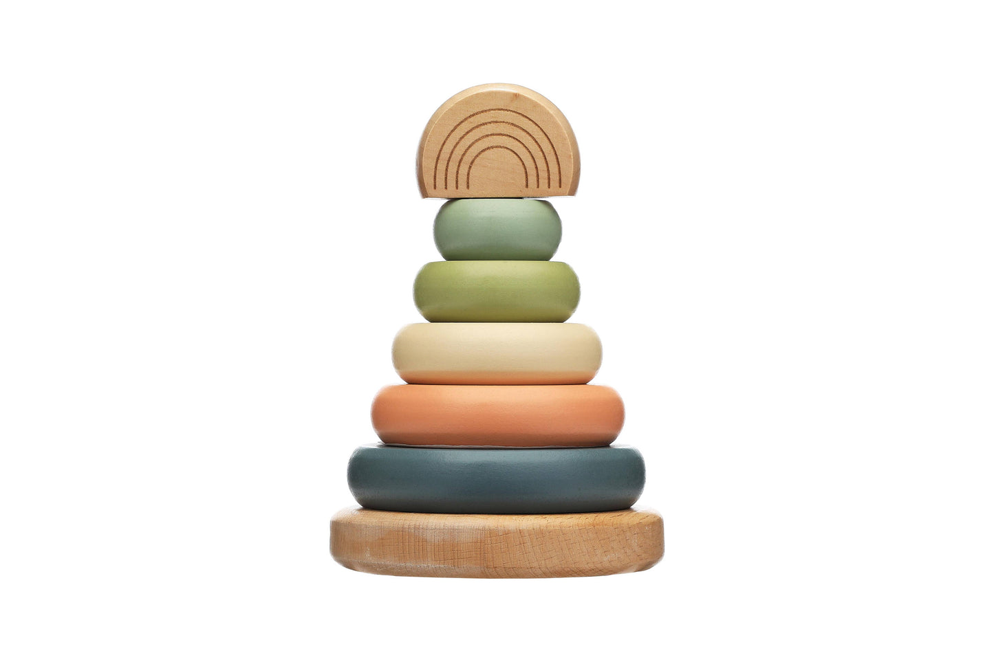 Wooden Stacking Rainbow Tower Baby Toy, Nursery Decor