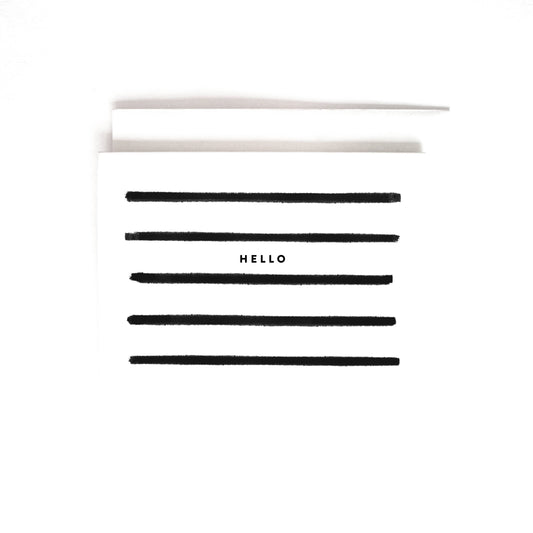 Black Striped Hello Card
