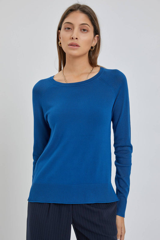 The Camille Sweater: Small / Cobalt