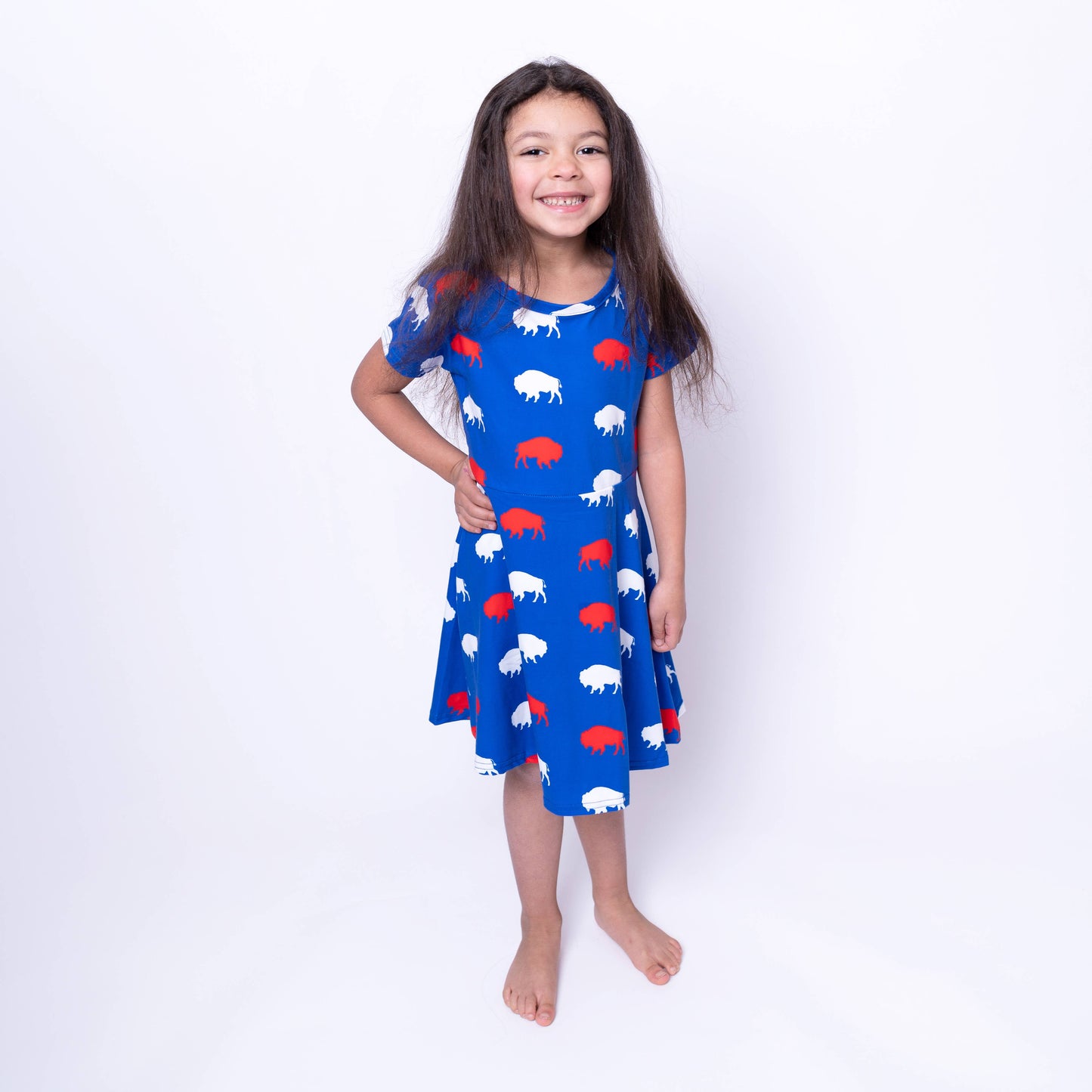 Red and Blue Buffalo Dress