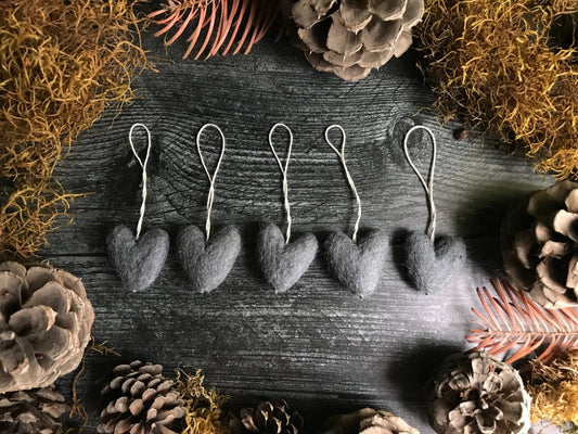 Felted Wool Mini Heart Ornament