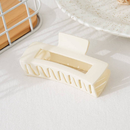 Solid Rectangular Hair Claw clip…ivory