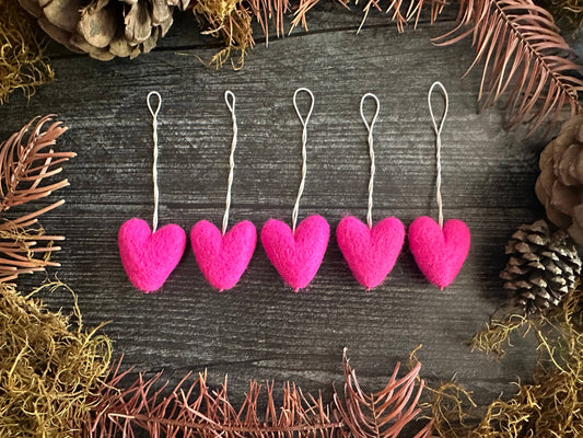 Felted Wool Mini Heart Ornament