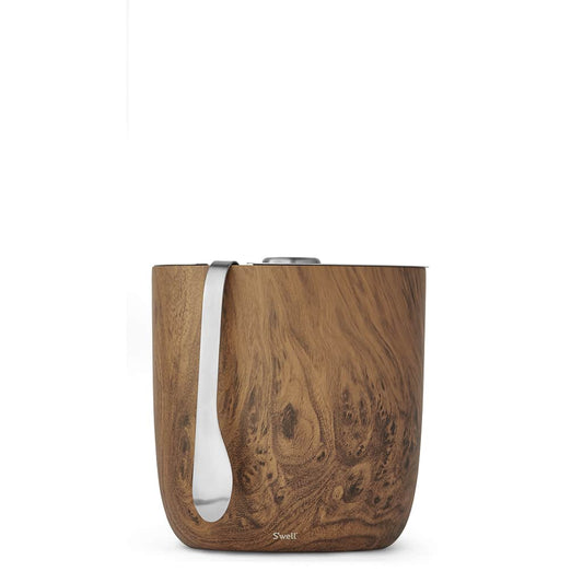 Ice Bucket + Tongs - Teakwood Swell