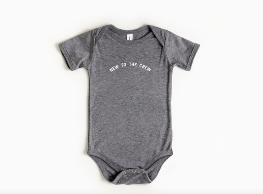 New to the Crew Onesie: 3-6Months / Heather Grey