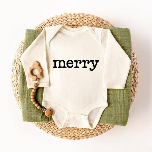 Merry Baby Bodysuit | Christmas Gifts for Babies: 0-3 Months / Long