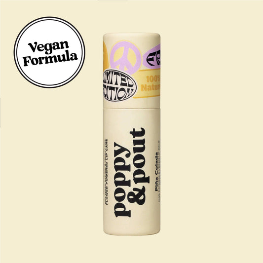 Poppy & Pout Vegan Lip Balm "Sunny Daze" Piña Colada