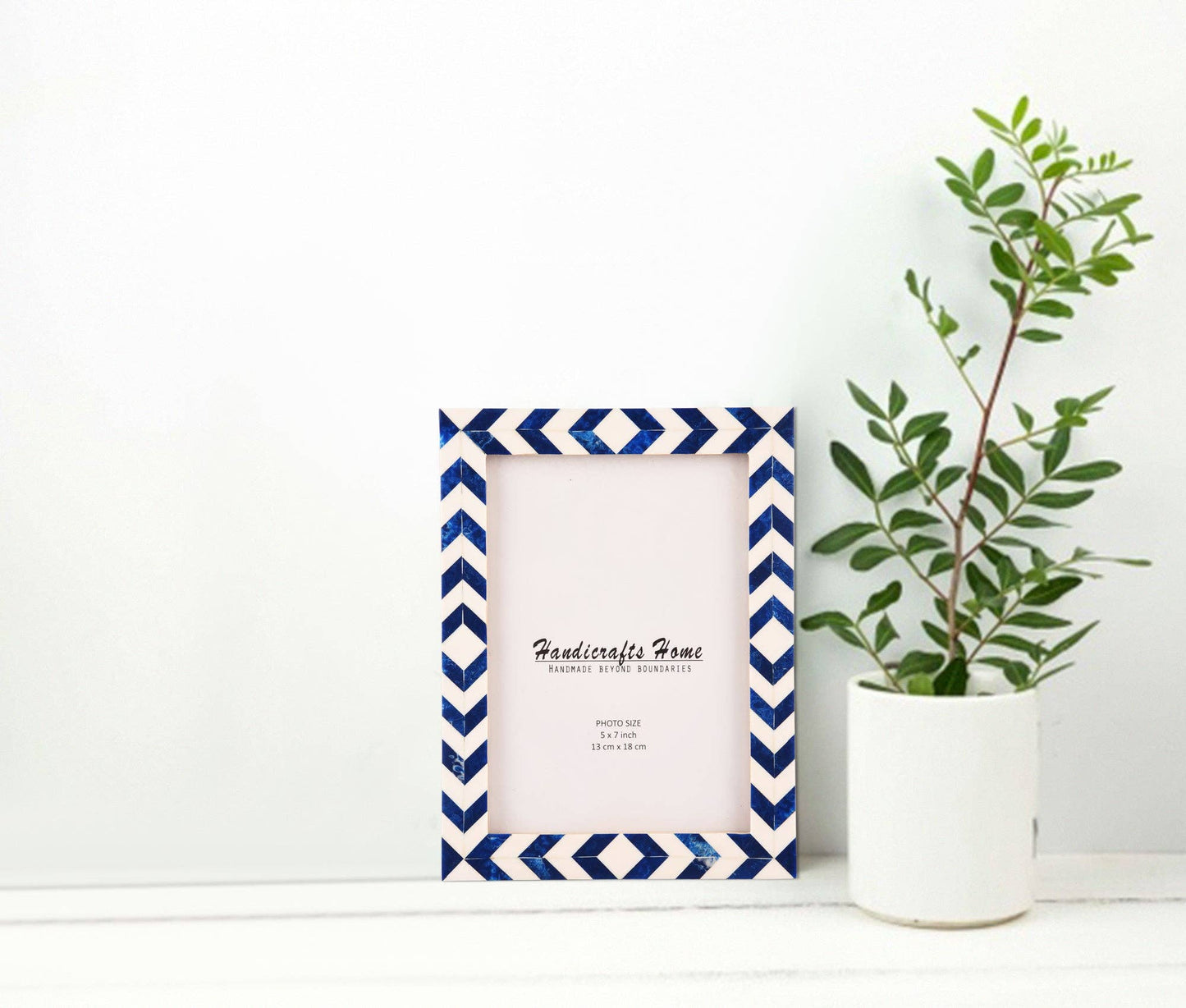 Photo Frame Lisbon Azul Pack of 2 Blue & White 5x7 Inch: Lisbon Azul