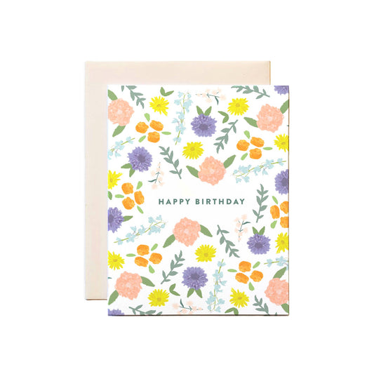 Floral Happy Birthday Card