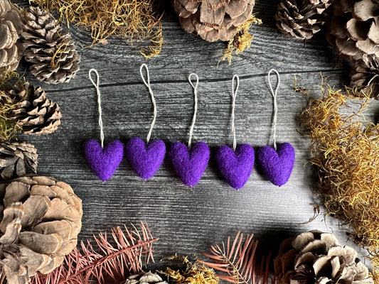 Felted Wool Mini Heart Ornament