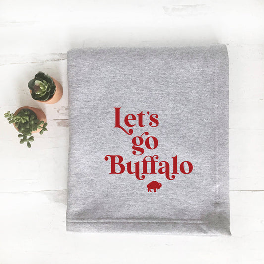 Buffalo Bills Throw Blanket - Lets Go Buffalo: grey