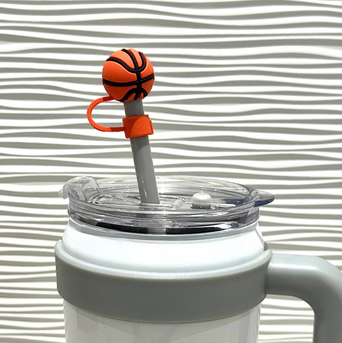 Silicone Stanley Straw Cover Basketball 10mm