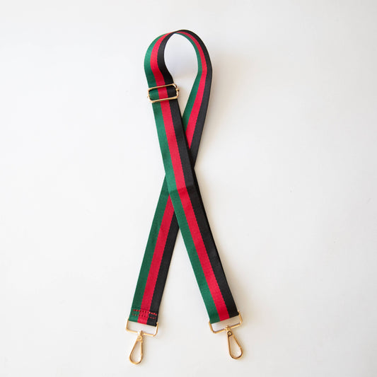 Guitar Style Strap - Green/Red/Black