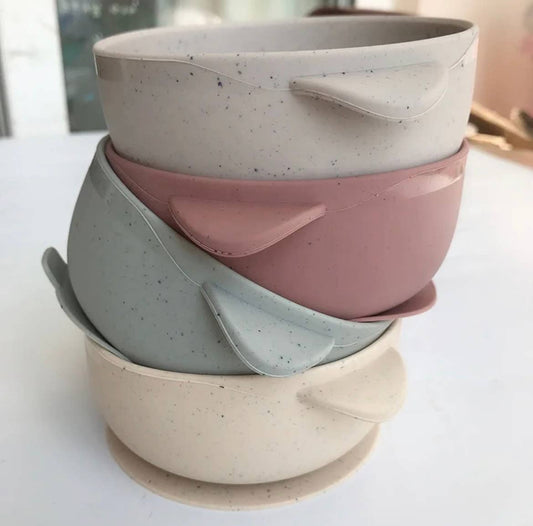 Speckled Silicone Suction Bowl…mauve