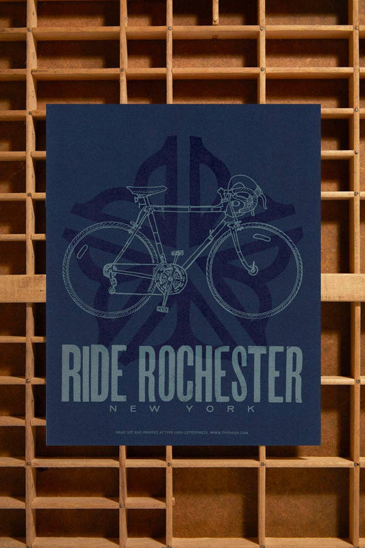 Ride Rochester - 8 x 10 Letterpress Print